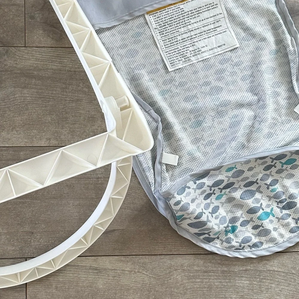 Baby Delight Cushy Nest Cirro Infant Mesh Bather- Grey Fish Infant Baby Bather